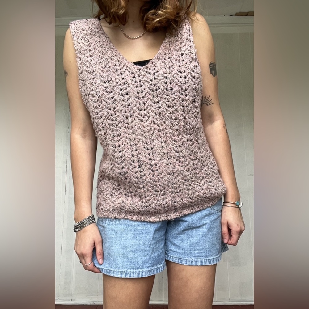 Pink sweater vest